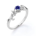 Dainty Vintage Natural Tanzanite Promise Ring Solitaire Tanzanite Ring Nature Inspired Stacking Ring