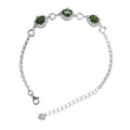 Factory Wholesale Rhodium Plated 925 Sterling Silver Oval Cut Natural Diopside Bracelet for Women Gift Daily Wear