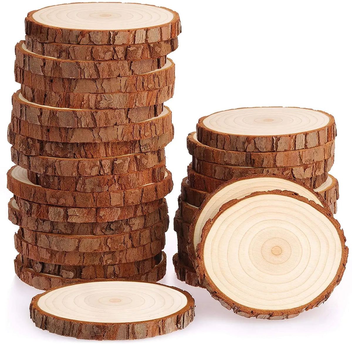 Tailai Wooden Circle Veneer Handicrafts Primitive Christmas DIY Decorations Children's Drawing Wooden House Decoration MegaBDM