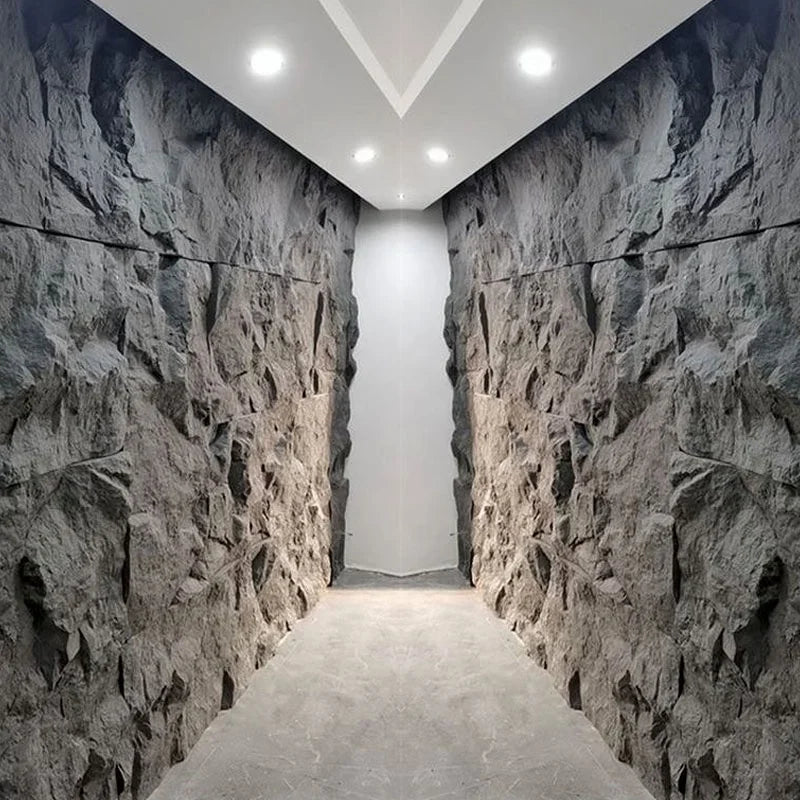 Modern-Style Waterproof Piedra De Pu Stone Decorative Wall Panel Mountain Rock Veneer Exterior Background Wall Boards