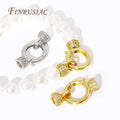 18K Gold Plated Brass Locks with Zircon Clasps Jewelry Connector & DIY Accessories for Bracelets Necklaces Findings & Components