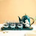 European Style Ceramic Tea Coffee Set Teapot Set With Bamboo Tray Customs Data