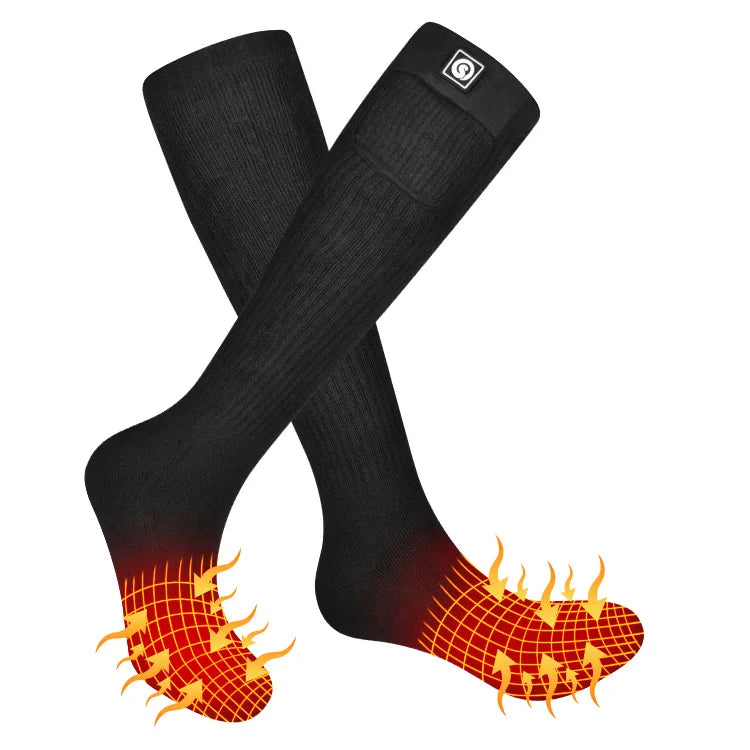 7.4V 7.5W USB Charging Rechargeable Battery Heated Socks 100% Cotton Woven Sport Football/Soccer Ski Thermal Warm