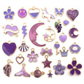 30 Pcs Gold Plated 8 Colors Mixed Styles Charm Pendants DIY Jewelry for Necklace Bracelet Craft Findings