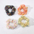 2025 New Design Women Colorful Elastic Hair Band Girls Party Flower Sequin Hair Scrunchies Wholesale