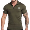 Vedo Fitness T-shirt Short Sleeve High Elastic Zipper Sportswear Training Sweatshirt GYM Compression Shirts for Men
