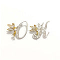 Fairy Angel Alphabet Capital Letter Brooch Gold Diamond-stud Women Men Metal Plate butterfly Crystal Rhinestone Lapel Pin Brooch