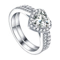 Jewelry Supplier Fashion Design Heart S925 Sterling Silver Ring With Cubic Zirconia Wedding Ring for Women