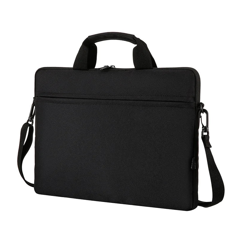 Customized Logo Durable Nylon Oxford Women Black Waterproof Portable Shoulder/Crossbody Zipper Laptop Sleeve Case