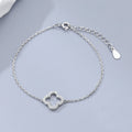 Zirconia Lucky Four 4 Leaf Clover Bracelet Sublimation Clover 925 Fashion Sterling Silver Fine Jewelry Girls Bracelets
