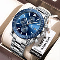 Poedagar 988 Fashion Sport Chronograph Men Watch Waterproof Luminous Stainless Steel Quartz Watches for Men