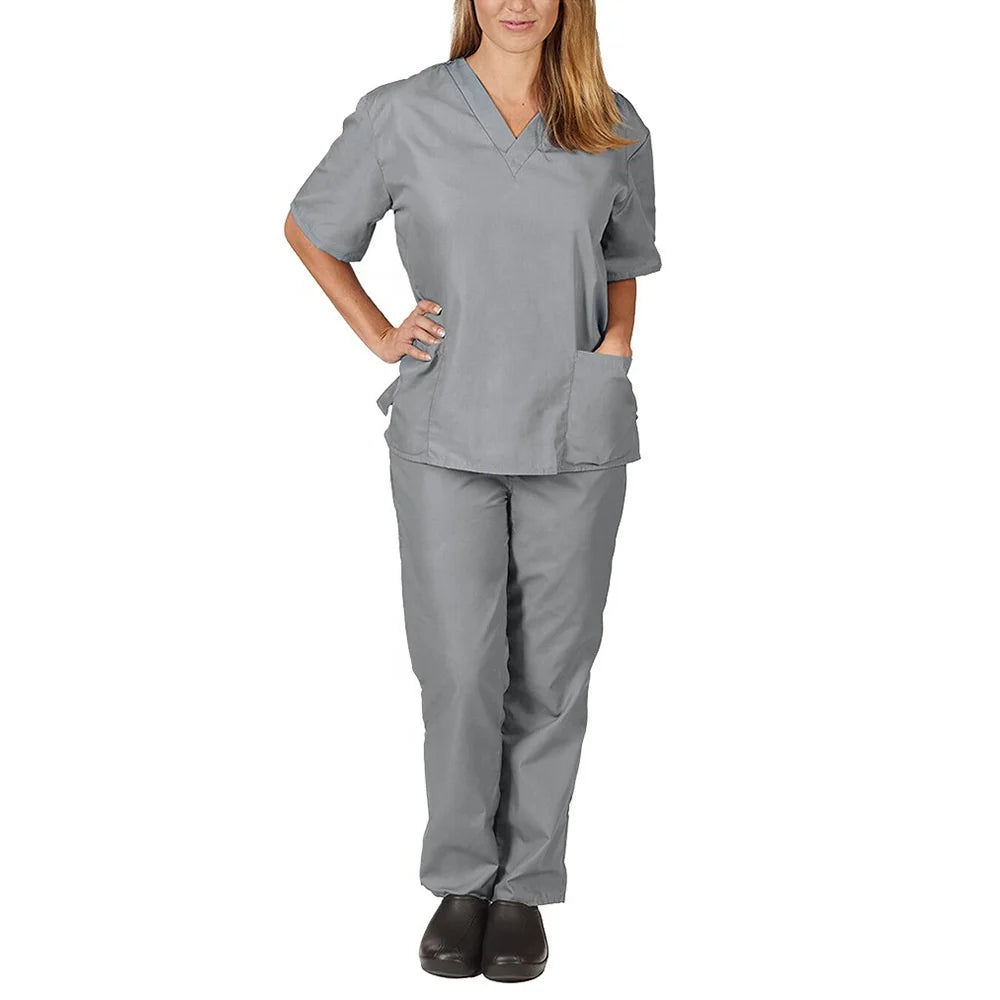 Hot Medico Women's Hospital Scrub Sets High Quality Polyester Cotton Twill Nursing Scrubs Uniforms