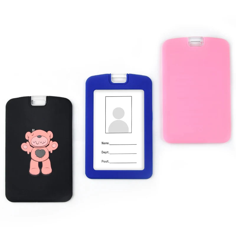 Lebei Silicone  Id  Card Holder Badge Work Id Card Holder Protector  Cute Student Card Holder With  Lanyard