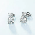Round Moissanite Earrings Studs 925 Sterling Silver  VVS Moissanite Round Brilliant Cut Moissanite Stud Earrings for Women