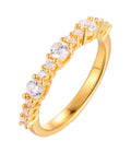Qingxin Custom Fine Luxury Jewelry Gift 18K Gold Plated 925 Sterling Silver Cubic Zirconia Wed Women Rings