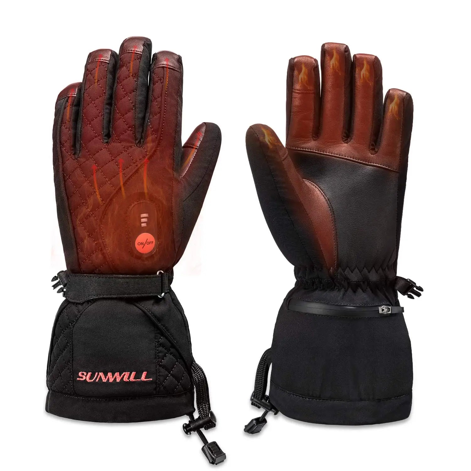 Full Finger Unisex Custom Waterproof Winter Rechargeable Battery Mittens High Temperature Resistant Electric Heated Ski Gloves