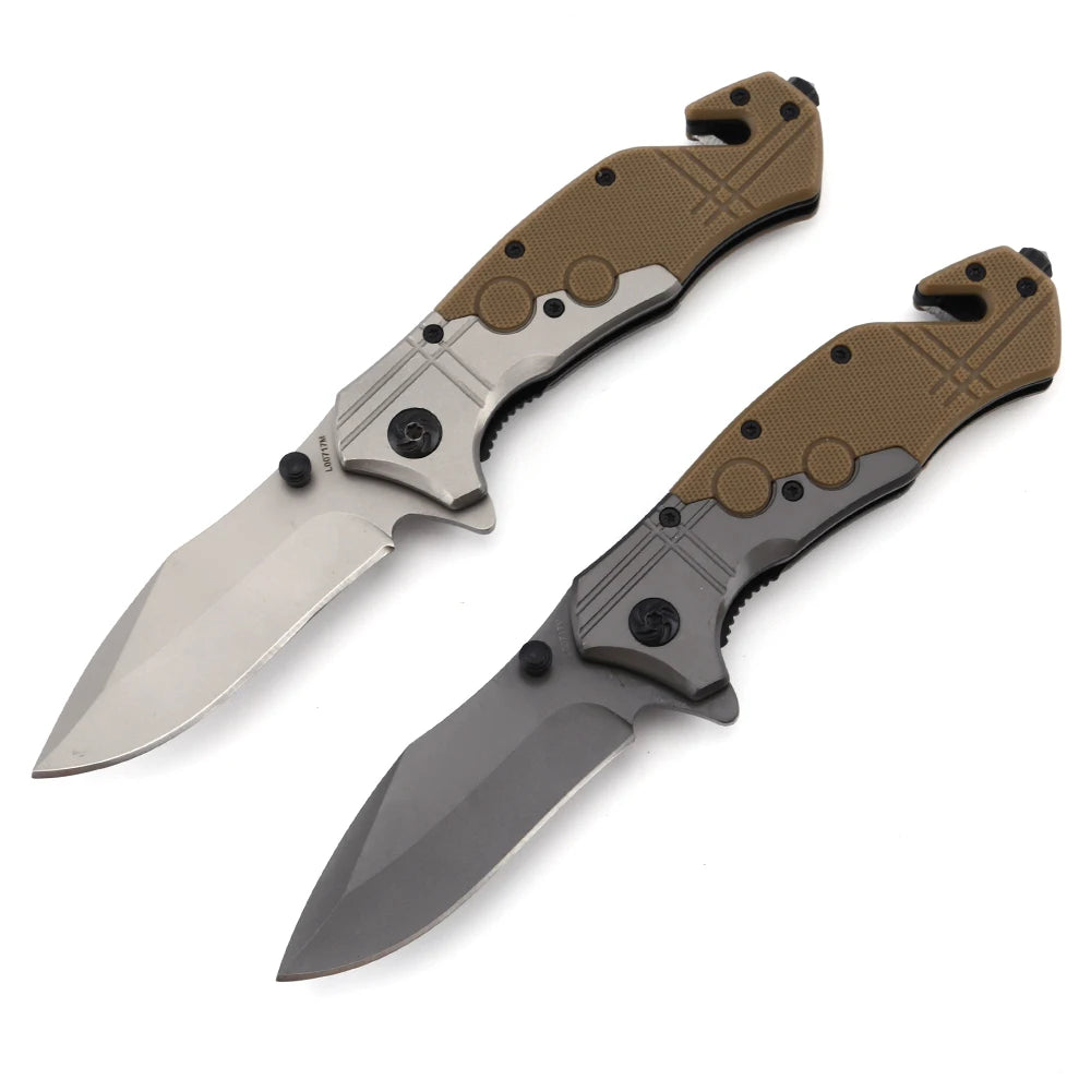 G10 Handle Hunting Self Defense Defender Custom Black Folding Knife Tactical