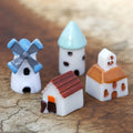 Cute Dollhouse Landscaping Diy Accessories 3d Miniature Windmill House Design Resin Cabochons for Home Desk Decoration