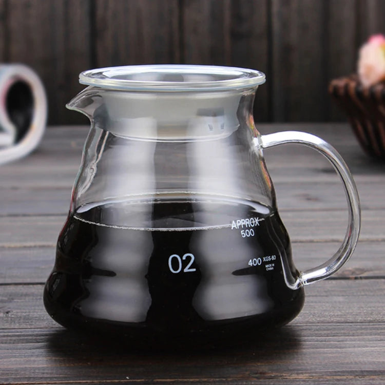600ml High Borosilicate Glass Transparent Eco-Friendly Modern Shape Coffee Tea Pot Custom Logo White Box for Brewing Serving