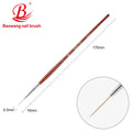 BAOWANG BW19-2 Wholesale Professional Red Wood Handle Nylon/Kolinsky PP Hair Manicure Nail Art Brush Set OEM Liner
