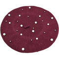 K1340 Japanese Fashion Pearl Beret Autumn Winter Vintage British Painter Hat Wool Beret Lady Knitted Hat