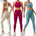 2023 Custom Logo Women Quick Dry Gym Wear Sport Bra and Yoga Pants Set High Waist Leggings 2Pcs Yoga Set