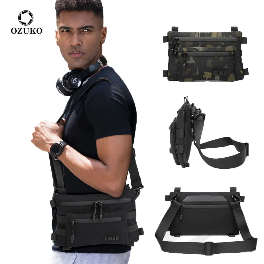 OZUKO 9670 Best Custom Adjustable Casual Travel Hiking Crossbody Fashion Anti Theft Outdoor Shoulder Messenger Bag With Compass