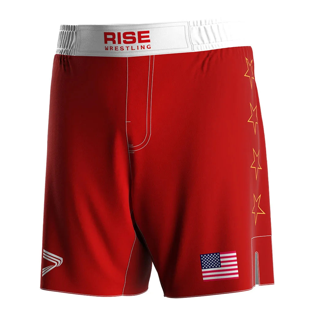 Sublimation Wrestling Shorts USA Team National Custom Durable and Quick Dry Soft Fabric for Wrestler Training and Warm up