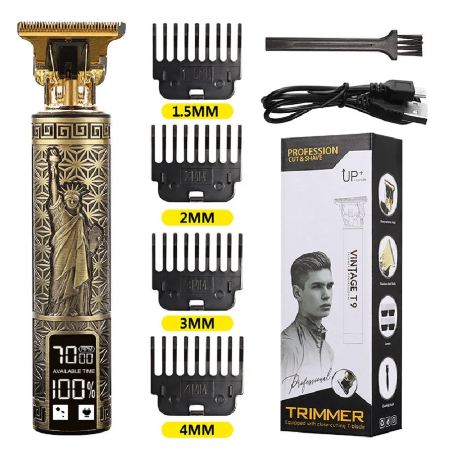 Hot Top Selling Professional Rechargeable Hair Cutting Machine With Dragon Cross Skull Shavers Trimmers Man Hair Clipper T9/