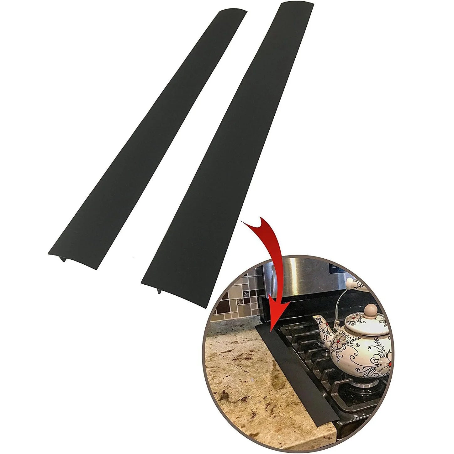Factory Wholesale 21" 25" 30" Flexible Heat Resistant Silicone Oven Gap Filler Stove Gap Cover Kitchen Counter Gap Filler