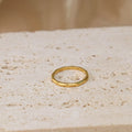 Chris April Cool Style Tungsten Steel Curve Gold Plated Ring Fashion Wear Resistant Pinky Ring