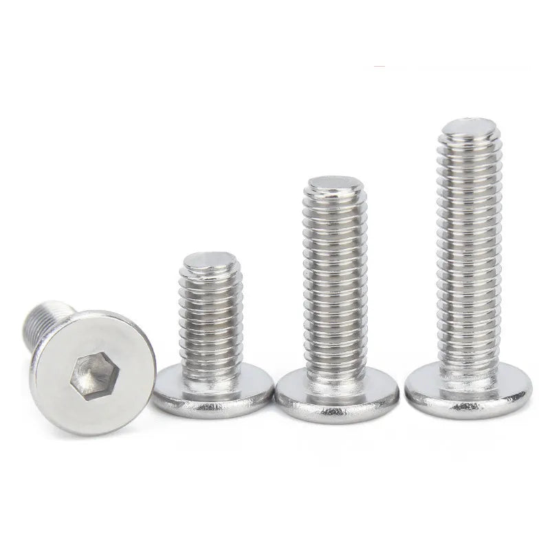 5/50 CM M1.6 M2 M2.5 M3 M4 M5 M6 M8 A2-70 304 Stainless Steel Hex Hexagon Socket Ultra Thin Super Low Flat Wafer Head Screw Bolt