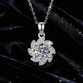 Fresh and Sweet Rotating Petal Vvs D Color 1CT  Moissanite Pendant S925 Sterling Silver Women Necklace