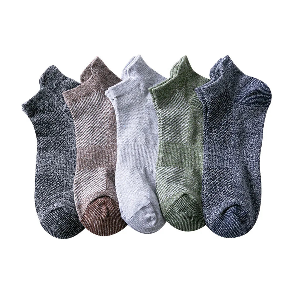 Men's Cotton No-Show Socks for Summer Sweat-Absorbent and Breathable Low Cut Ankle Anti-Slip