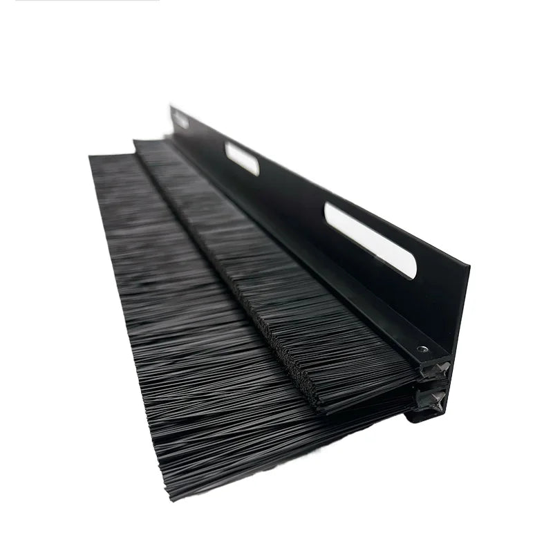 Industrial Grade Garage Door Sealing Brush Nylon Bristle Weather Strip with Aluminum Profile Bracket OEM Customizable