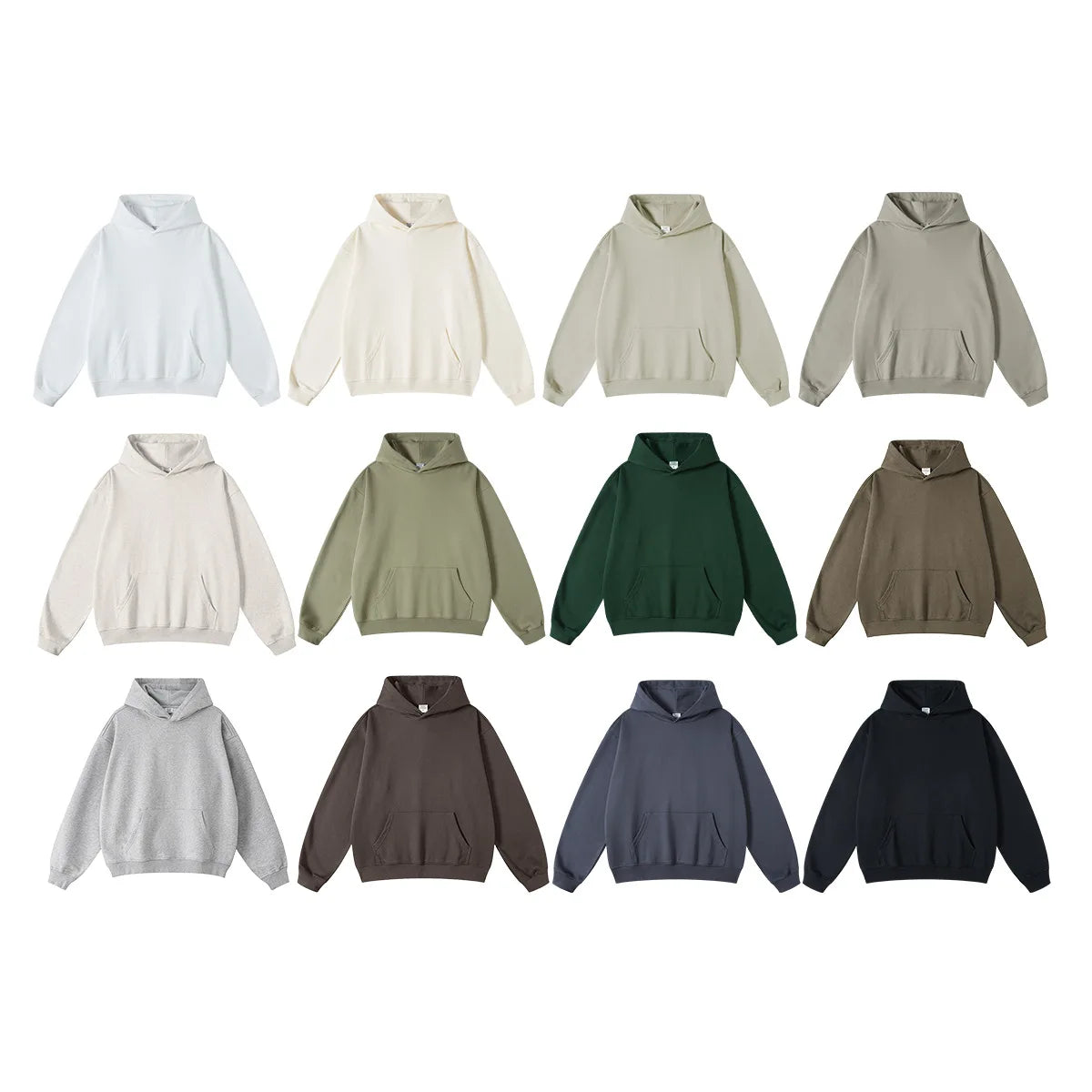 445 Gsm Heavyweight Custom Boxy Fit Hoodies for Men Cotton Polyester Solid Essentials Pocket Autumn Essential Men's Hoodie