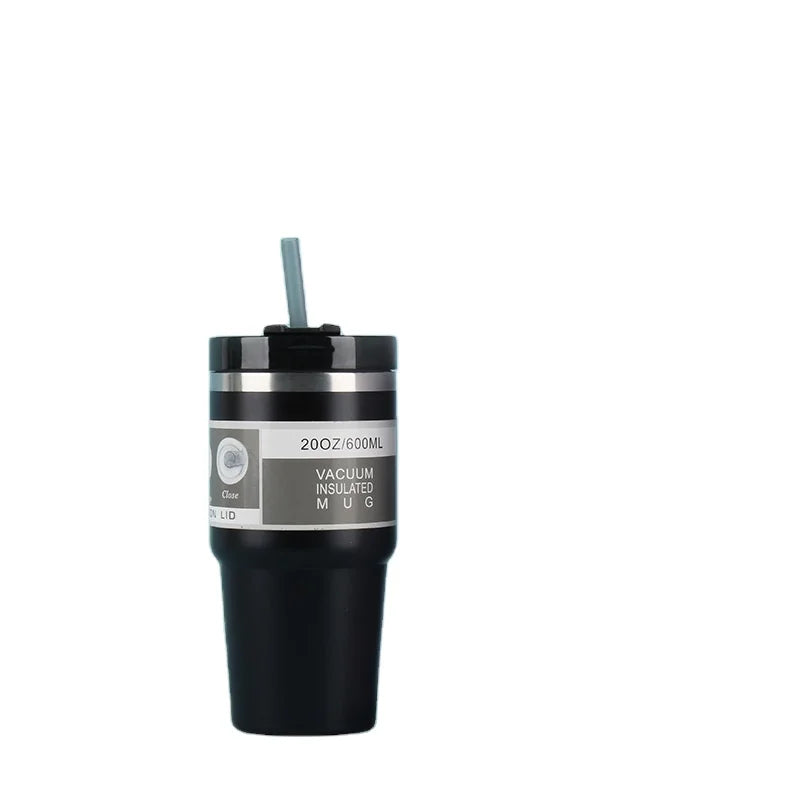 Portable 20 oz Double-Walled 304 Stainless Steel Vacuum Insulated Eco-Friendly Travel Mug 6-12 Hours Thermal Insulation for Car