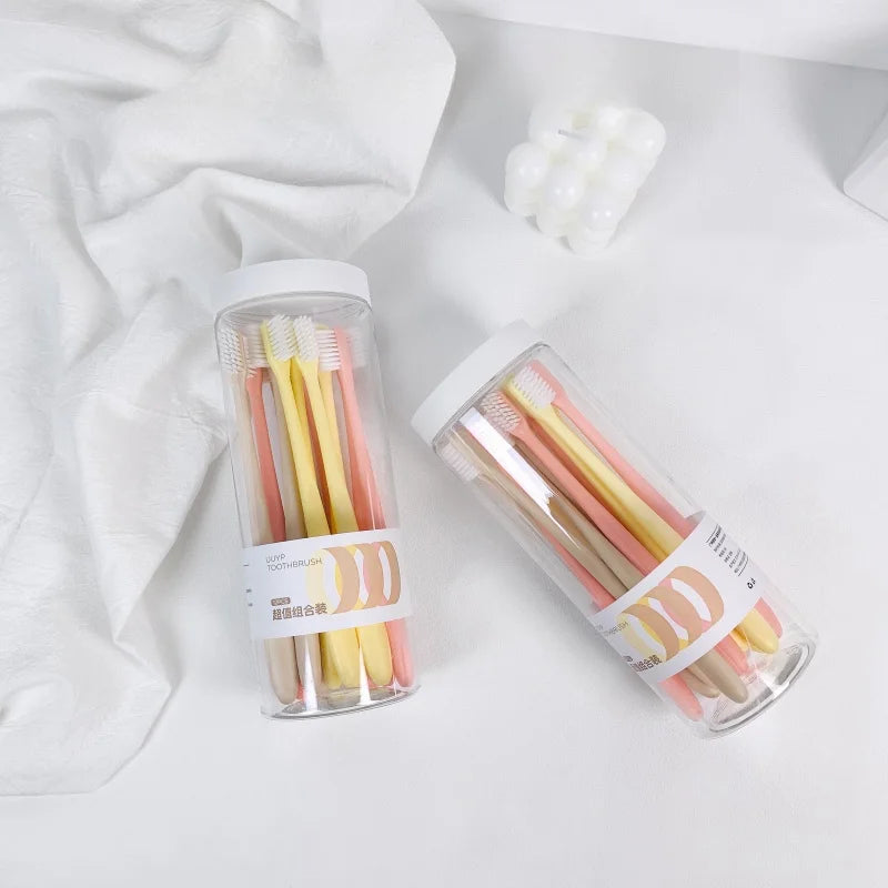 UUYP Cheap Price Plastic Extra Soft Bristle Adult Family Use Reusable 12Pcs Sterilizer Bathroom Toothbrush