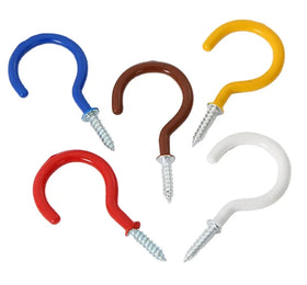 Cup Hooks Screw Vinyl Coated Ceiling Wall Hanging Hooks Screw-in Hooks for Bathroom Kitchen