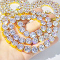 In Stock Hip Hop 316L Stainless Steel Tennis Chain With Cubic Zircon  Gold Plated 10mm Tennis Necklace