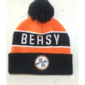 Fashion 100% Acrylic Knitted Cuff Sports Toque Embroidered Winter Bobble Beanie Hat With Custom Logo