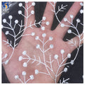 Yx449-2 Ni.Ai High-End Handmade Floral Lace Fabric Embroidery French Lace Wedding Dress Embroidered Aqua Tulle Fabric