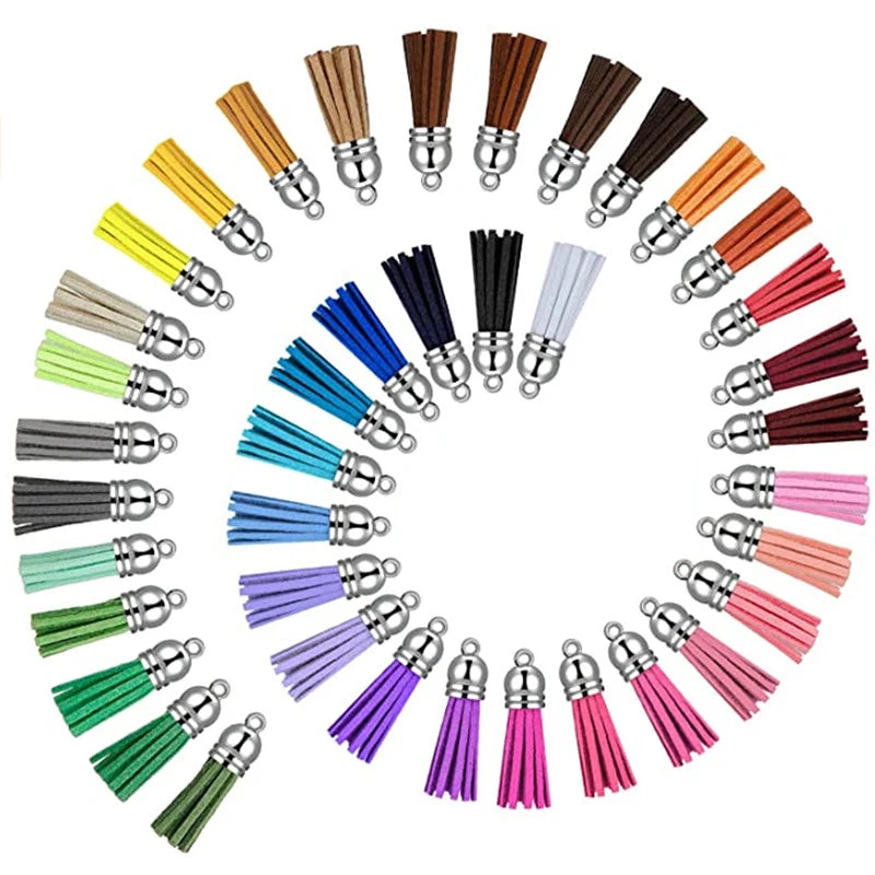 DIY 38mm Suede Leather Tassel Pendant for Key Chain Cellphone Jewelry Bags Clothes Suede Leather Fiber Fringe Tassels Trim