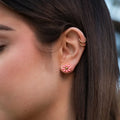 Cute Dainty Daily Wear Hypoallergenic  Stainless Steel Kids Jewelry Peach Daisy Flower Stud Earrings for Kids Gift