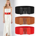 Simple and Versatile Designer Belts Buckle PU Plus Size Wide Belts Fashion Retro Belt for Women