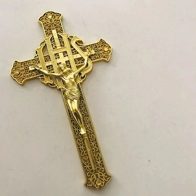 F-Jesus 2# China Supplier Funeral Equipment Accessories Jesus Cross Plastic Coffin Cross Cheap Jesus Crucifix for Decoration