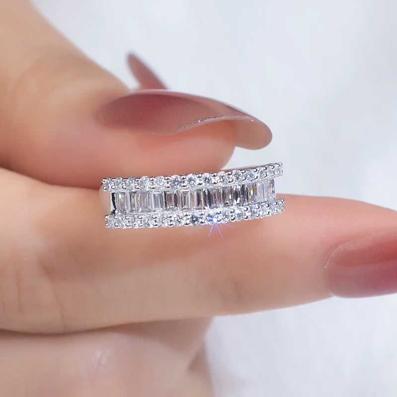 Messi Gems MSR-853 New Design Engagement Wedding Half Eternity Ring 14K Gold Lab Grown Diamond Ring