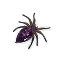 Abiding Jewelry Vintage Amethyst Gemstone Party Brooch 925 Sterling Silver Spider Animal Custom Women Silver Brooches