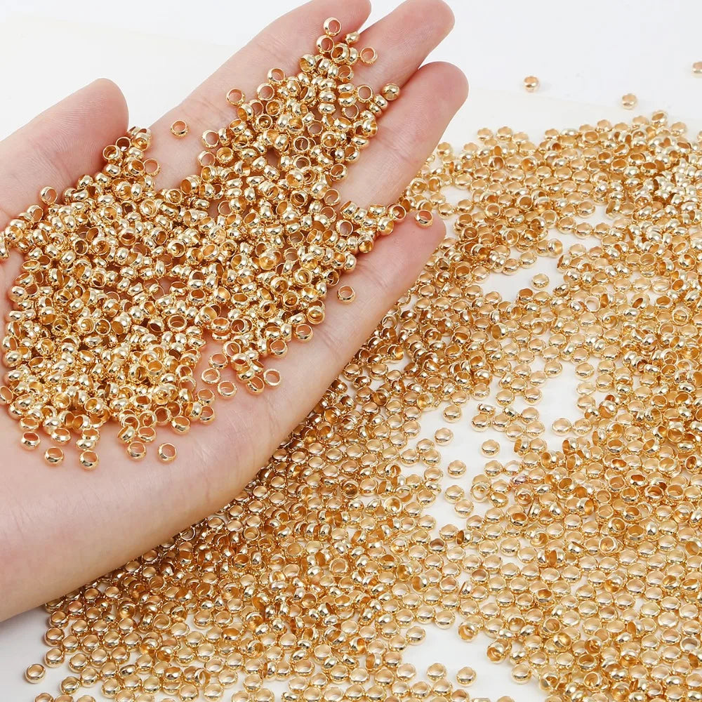 10000pcs1.5mm/ 2MM/2.5MM/3MM Stopper Spacer Beads Big Hole Ball Crimp End Beads for Diy Jewelry Making Findings Supplies