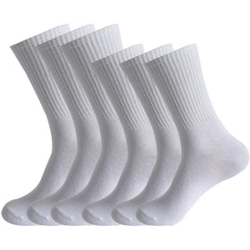 Wholesale Solid Color Anti-Slip Casual Sports Socks Men Women's Athletic Training Crew Socks 6Pairs/Set Black White Cotton